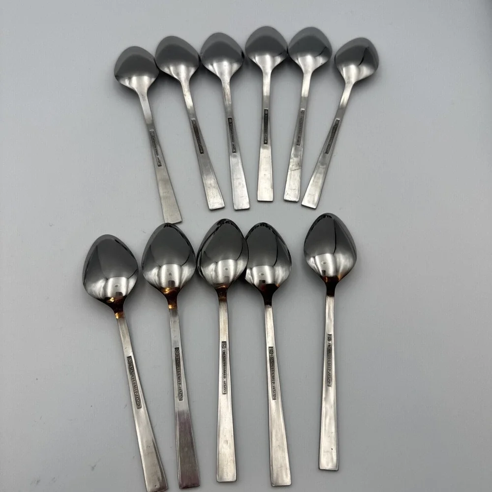 MCM Set 11 Teaspoons By Interpur Cortina Stainless Flatware Made in Japan